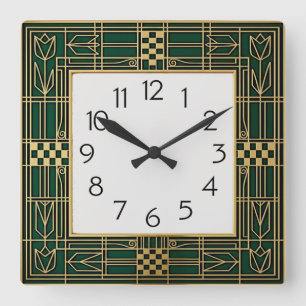 Art Deco Vierkante Klok