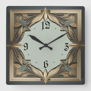 Art Deco Vierkante Klok