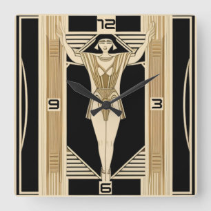 Art Deco Vierkante Klok