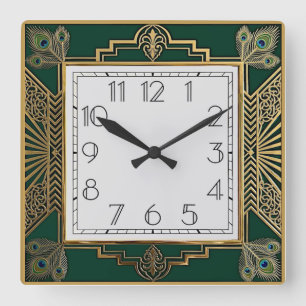 Art Deco Vierkante Klok