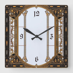 Art Deco Vierkante Klok
