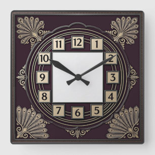 Art Deco Vierkante Klok