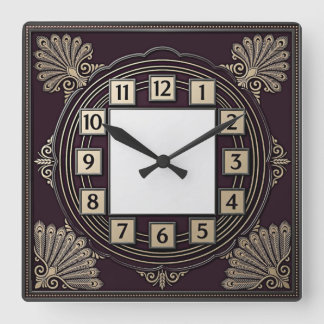 Art Deco Vierkante Klok