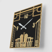 Art Deco Vierkante Klok (Hoek)