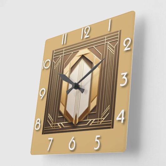 Art Deco Vierkante Klok (Hoek)