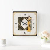 Art Deco Vierkante Klok (Huis)