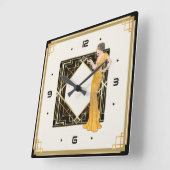 Art Deco Vierkante Klok (Hoek)