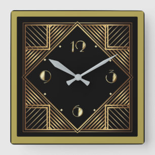 Art Deco Vierkante Klok