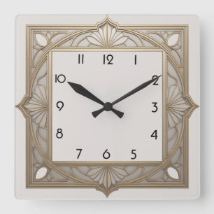 Art Deco Vierkante Klok