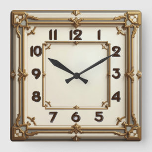 Art Deco Vierkante Klok