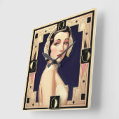 Art Deco Vierkante Klok (Hoek)