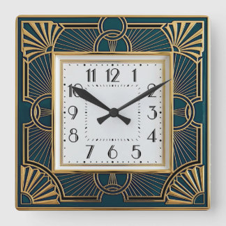 Art Deco Vierkante Klok