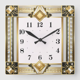 Art Deco Vierkante Klok