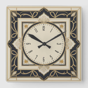 Art Deco Vierkante Klok