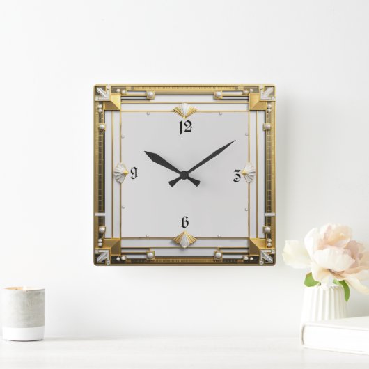 Art Deco Vierkante Klok (Huis)