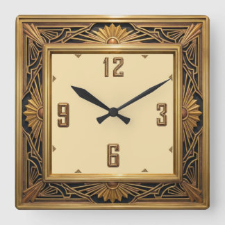 Art Deco Vierkante Klok