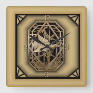 Art Deco Vierkante Klok