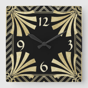 Art Deco Vierkante Klok