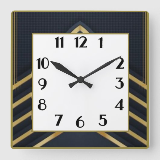 Art Deco Vierkante Klok (Voorkant)