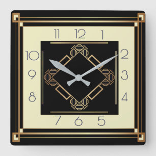 Art Deco Vierkante Klok