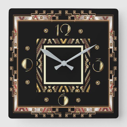 Art Deco Vierkante Klok (Voorkant)