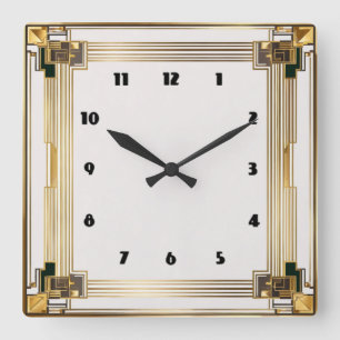 Art Deco Vierkante Klok