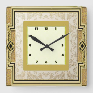 Art Deco Vierkante Klok