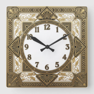 Art Deco Vierkante Klok