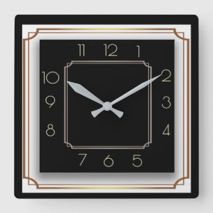 Art Deco Vierkante Klok