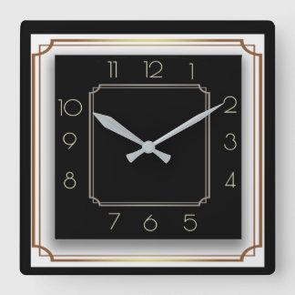 Art Deco Vierkante Klok