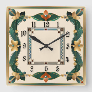 Art Deco Vierkante Klok