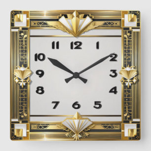 Art Deco Vierkante Klok