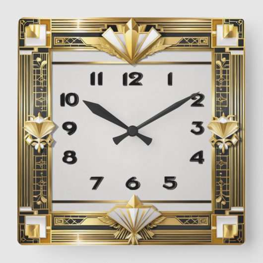 Art Deco Vierkante Klok (Voorkant)