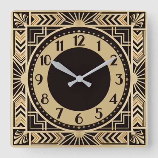 Art Deco Vierkante Klok (Voorkant)