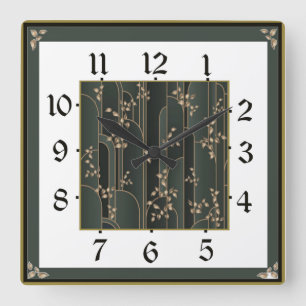 Art Deco Vierkante Klok