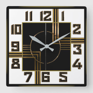 Art Deco Vierkante Klok