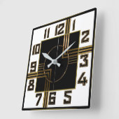 Art Deco Vierkante Klok (Hoek)