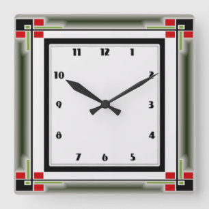 Art Deco Vierkante Klok