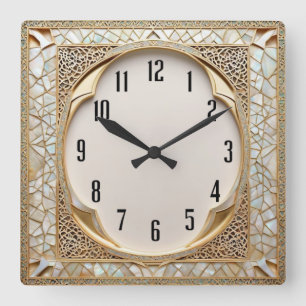 Art Deco Vierkante Klok