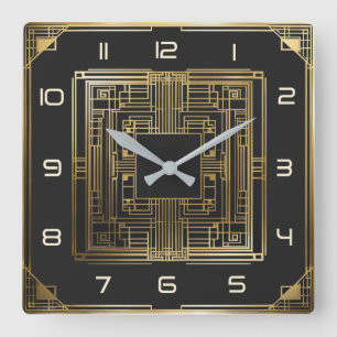 Art Deco Vierkante Klok