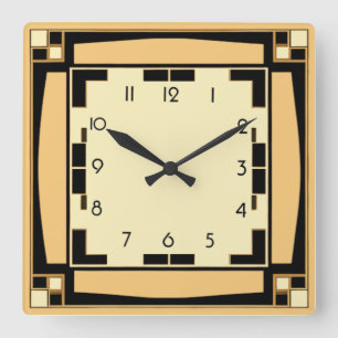 Art Deco Vierkante Klok