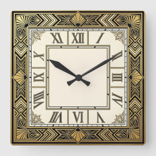 Art Deco Vierkante Klok