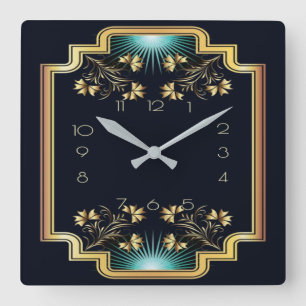 Art Deco Vierkante Klok