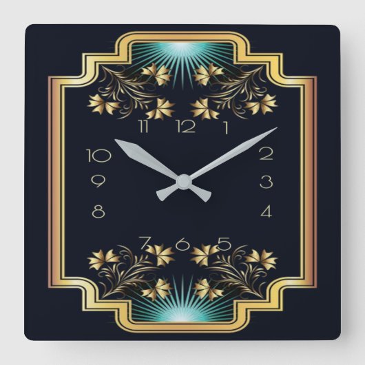 Art Deco Vierkante Klok (Voorkant)
