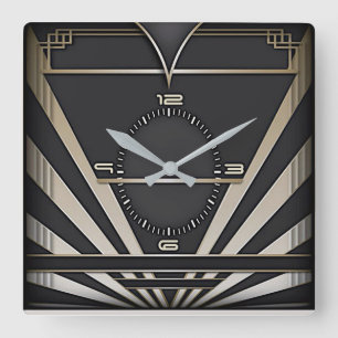 Art Deco Vierkante Klok