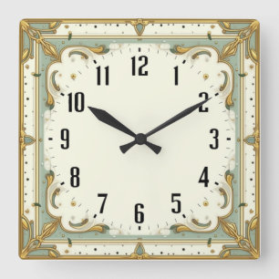 Art Deco Vierkante Klok