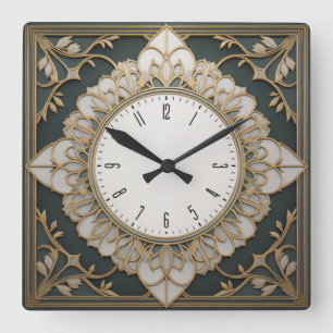 Art Deco Vierkante Klok