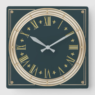Art Deco Vierkante Klok