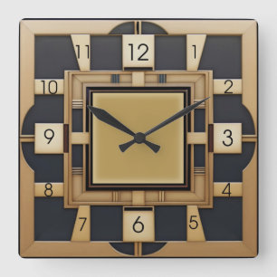 Art Deco Vierkante Klok
