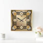 Art Deco Vierkante Klok (Huis)